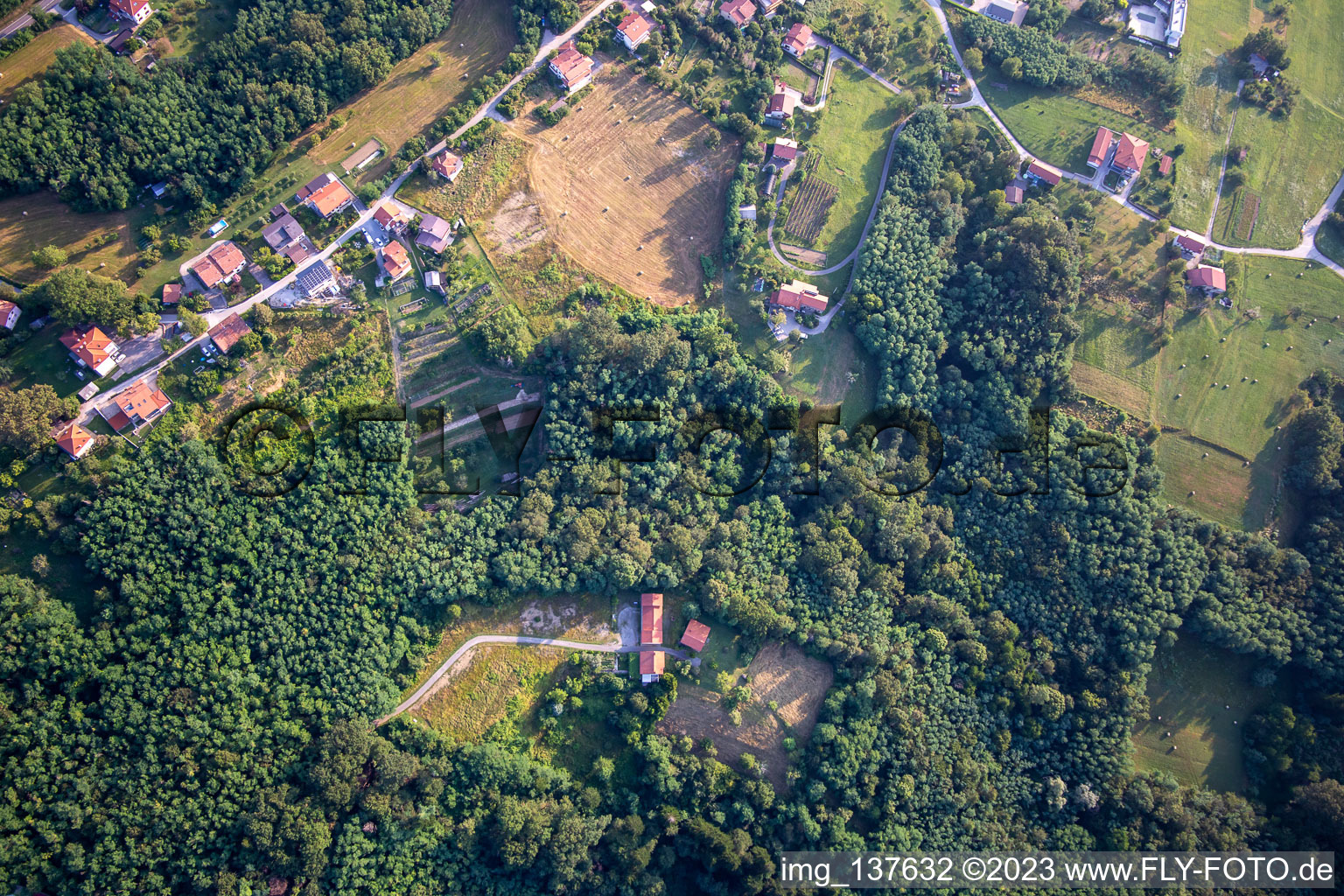 Luftbild von Ortsteil Rosenthal in Nova Gorica, Slowenien
