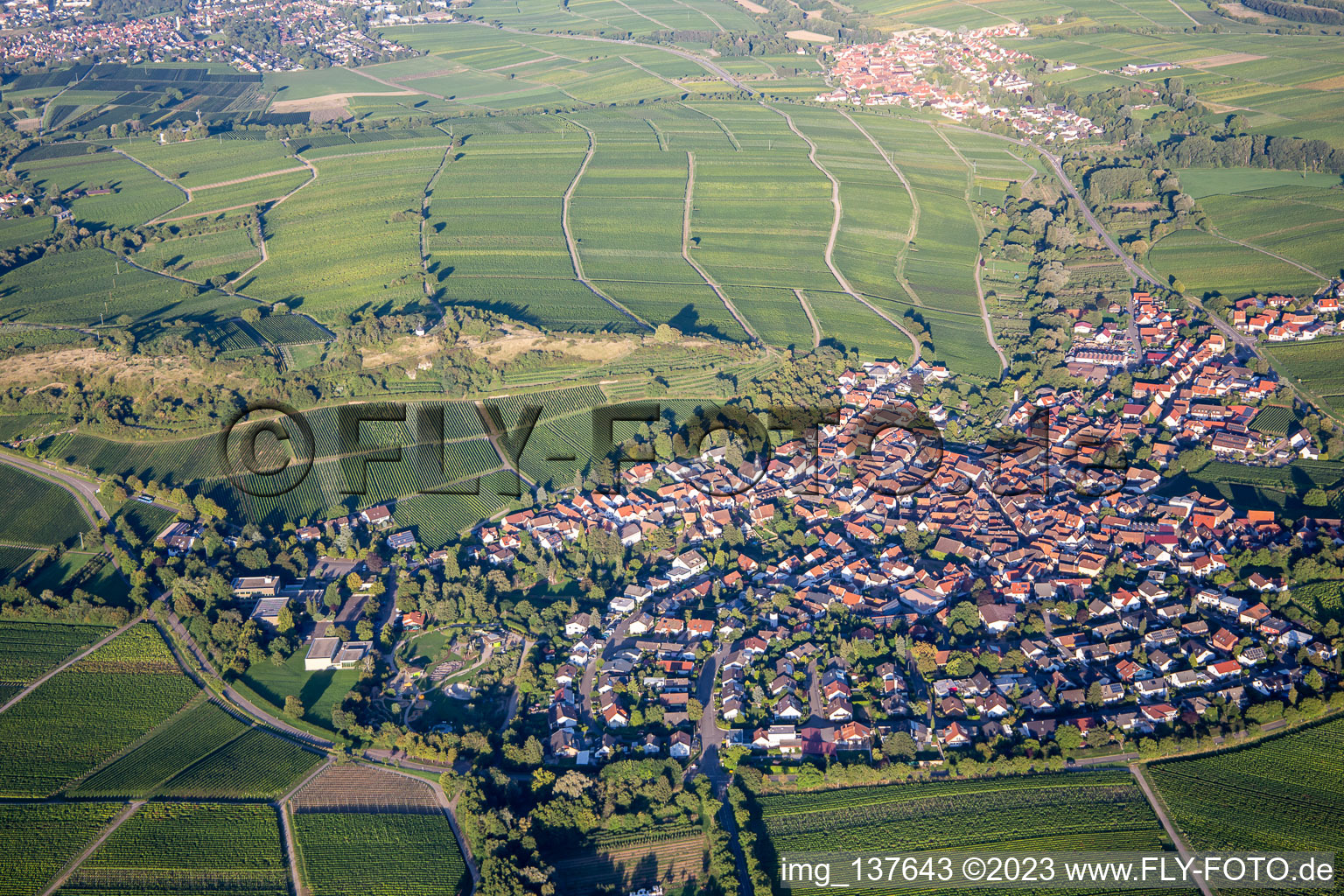 Luftbild von Unter der kleinen Kalmit in Ilbesheim bei Landau in der Pfalz im Bundesland Rheinland-Pfalz, Deutschland
