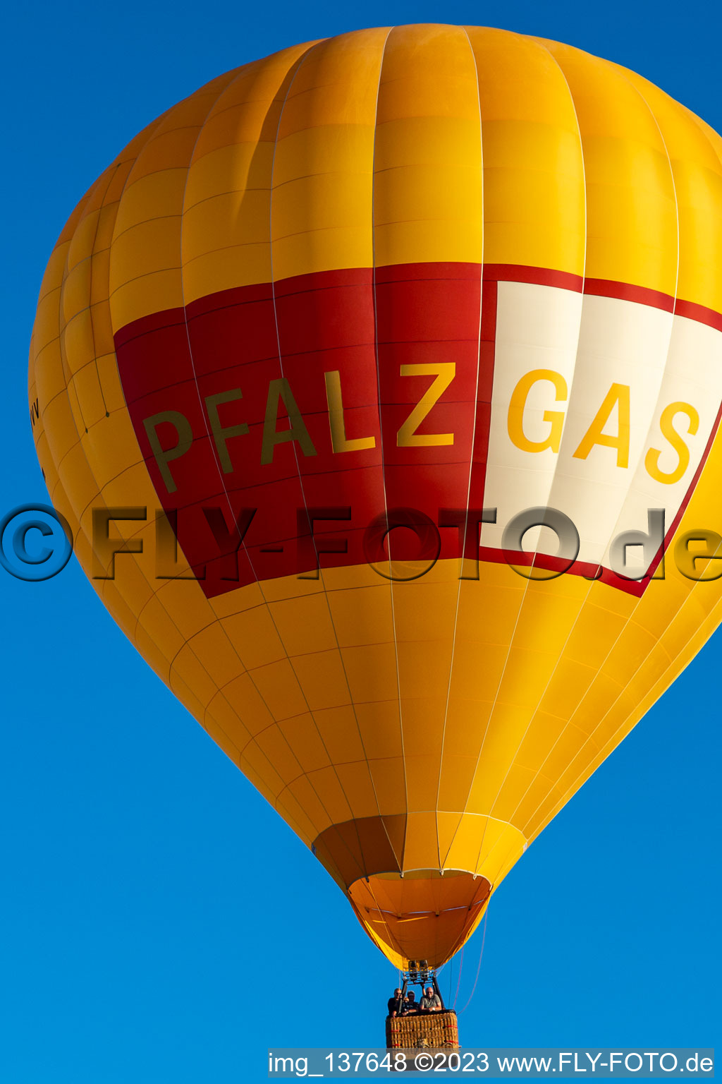 Luftaufnahme von PfalzGas Heisluftballon in Herxheim bei Landau im Bundesland Rheinland-Pfalz, Deutschland
