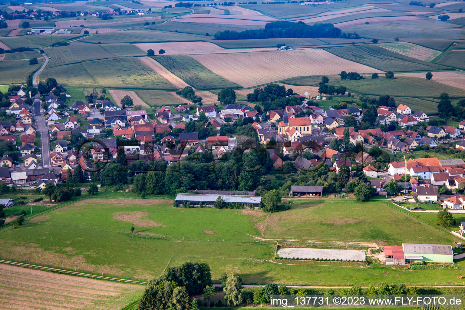 Luftbild von Von Norden in Oberlauterbach im Bundesland Bas-Rhin, Frankreich