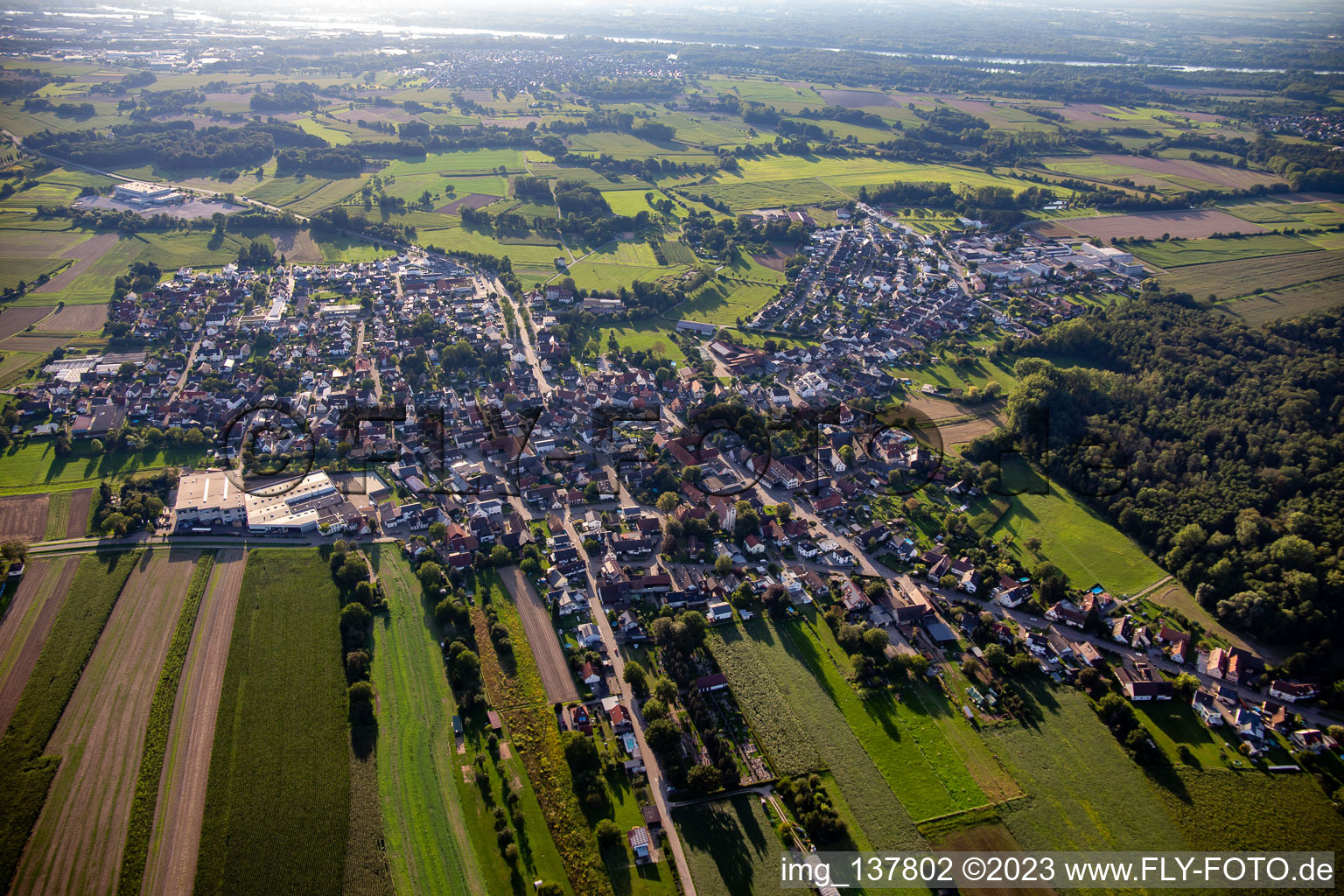 Luftbild von Von Nordosten im Ortsteil Bodersweier in Kehl im Bundesland Baden-Württemberg, Deutschland
