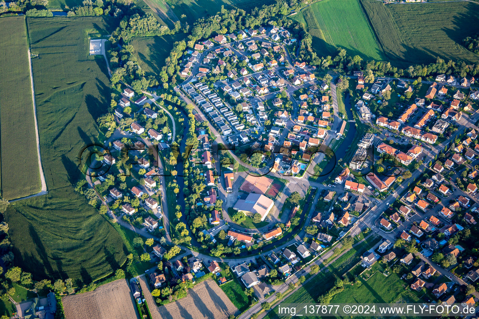 Rue de l'Étang in Plobsheim im Bundesland Bas-Rhin, Frankreich