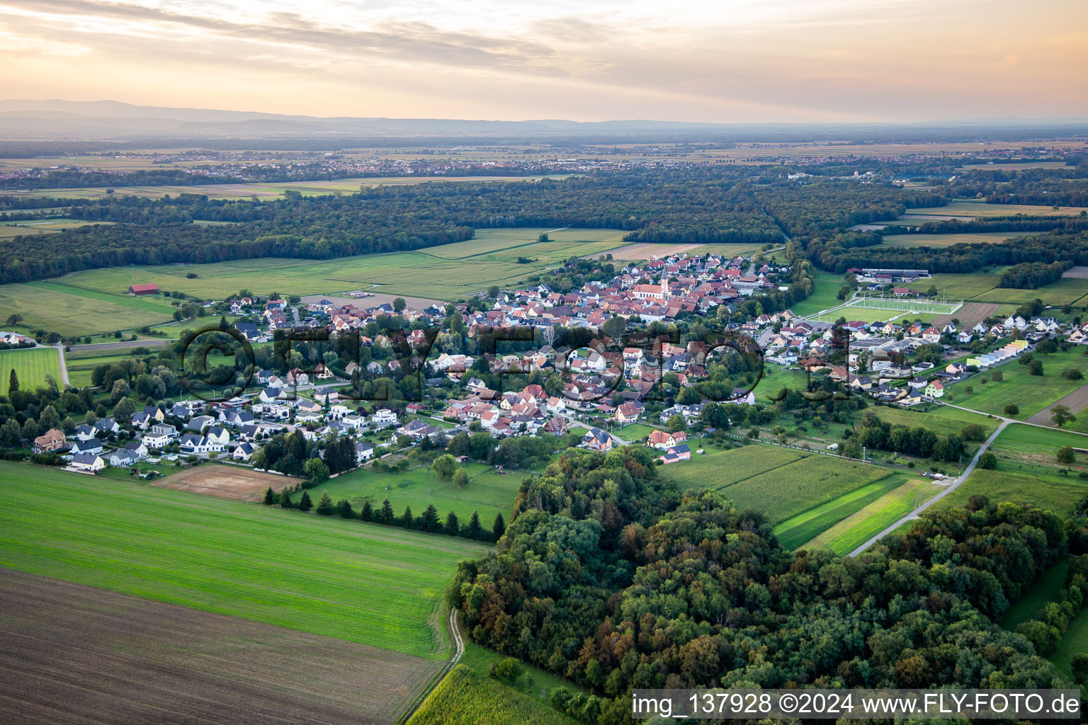 Rossfeld von Südosten im Bundesland Bas-Rhin, Frankreich