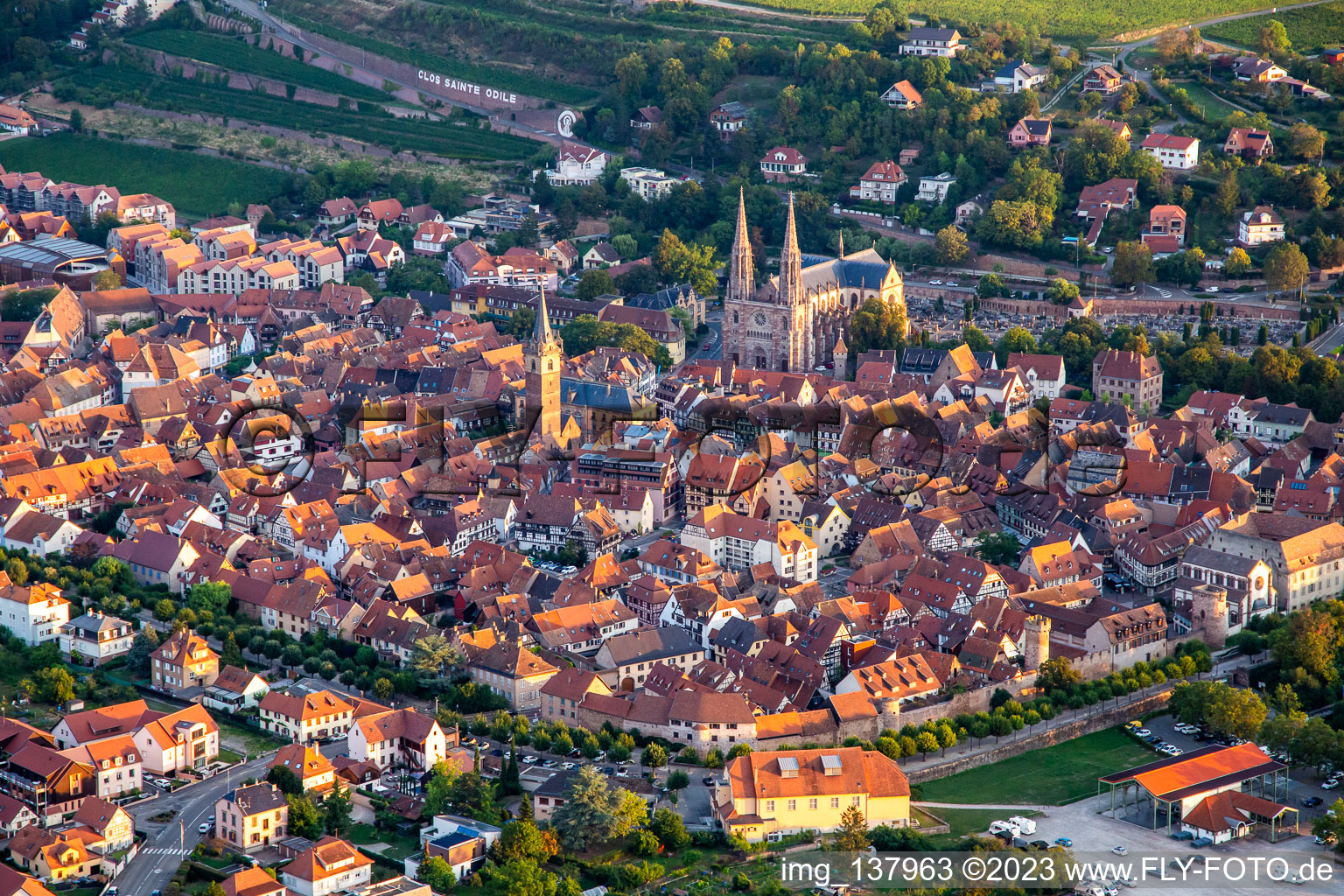 Altstadt in Obernai im Bundesland Bas-Rhin, Frankreich