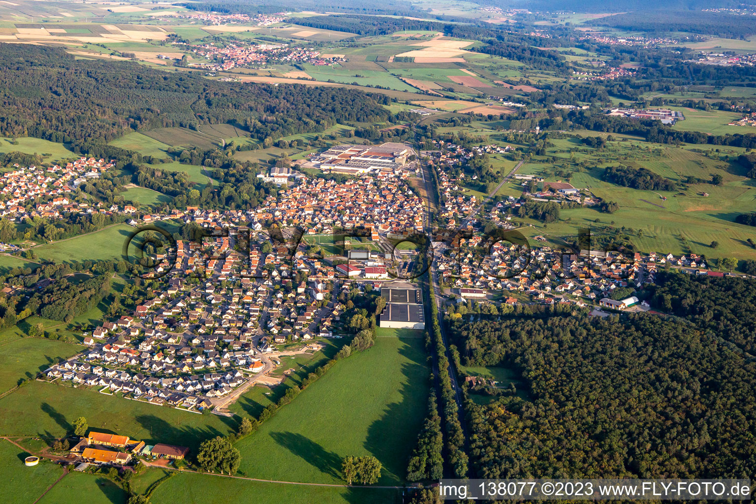 Mertzwiller im Bundesland Bas-Rhin, Frankreich von oben