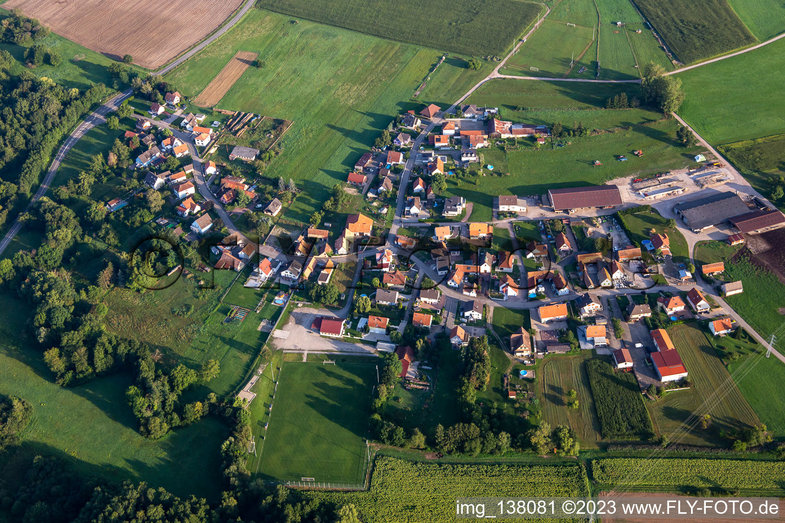 Luftbild von Walbourg im Bundesland Bas-Rhin, Frankreich