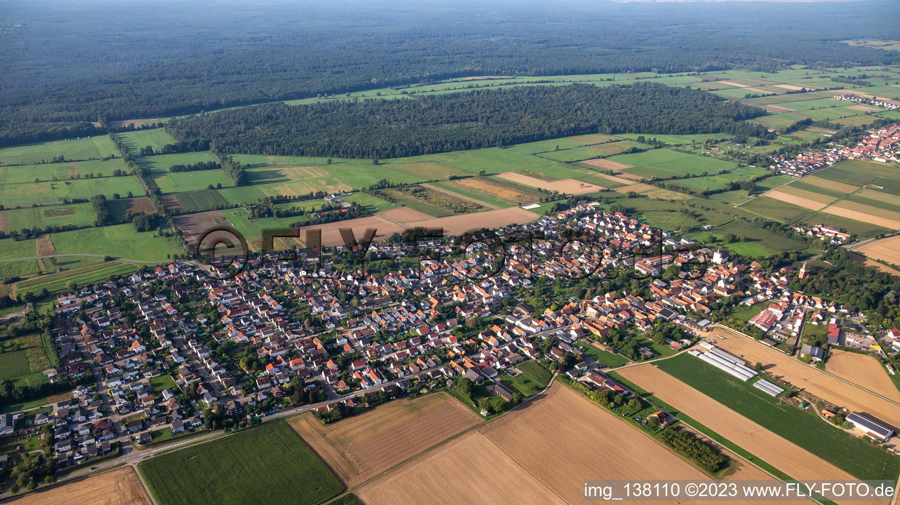 Von Norden in Minfeld im Bundesland Rheinland-Pfalz, Deutschland