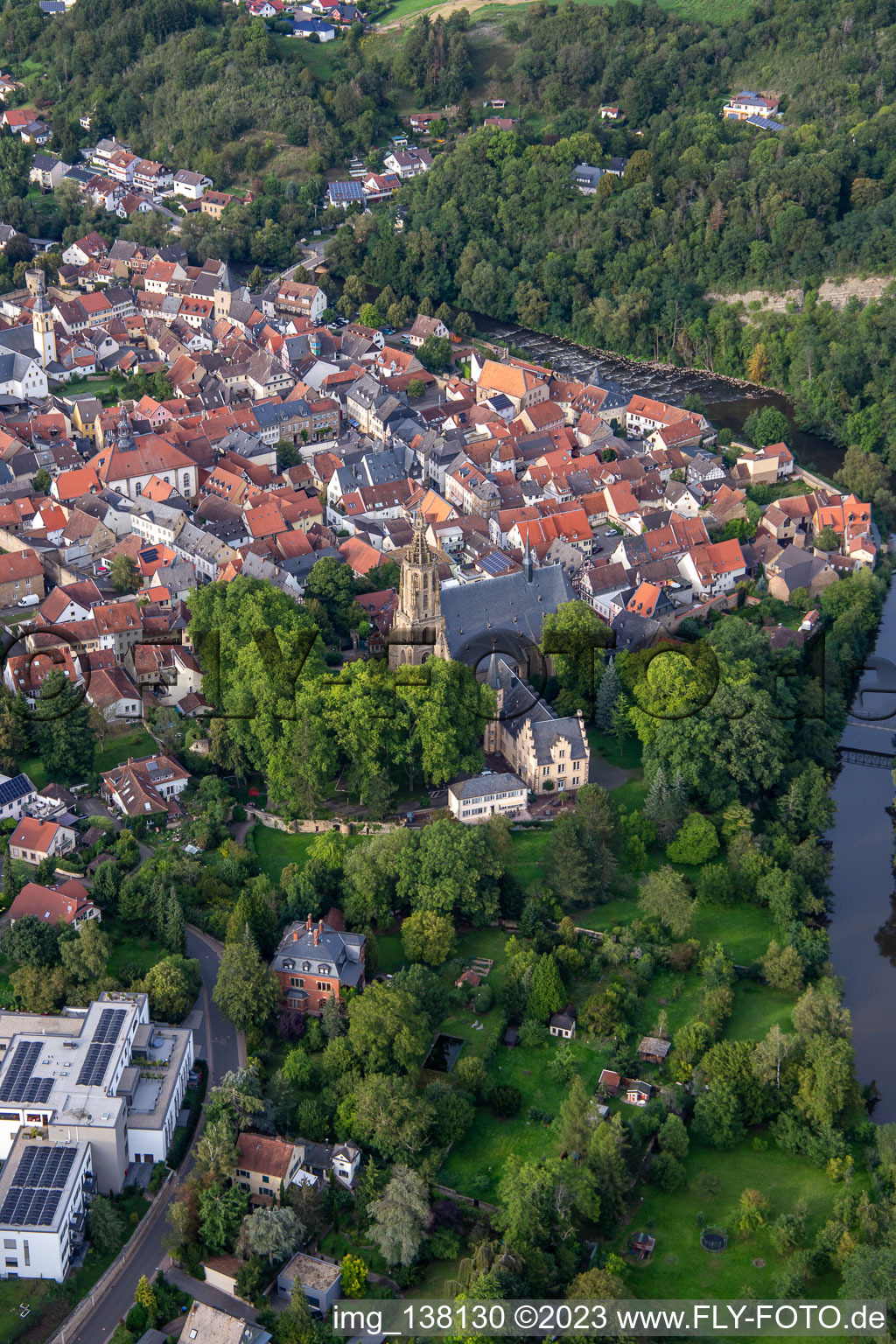 Historische Altstadt von Süden in Meisenheim im Bundesland Rheinland-Pfalz, Deutschland