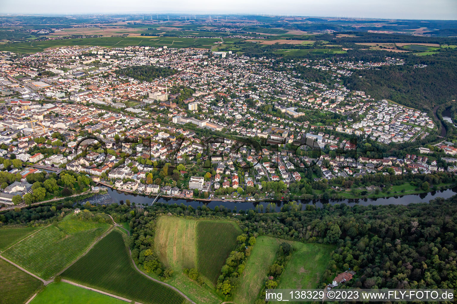 Übersicht aus Südwesten in Bad Kreuznach im Bundesland Rheinland-Pfalz, Deutschland