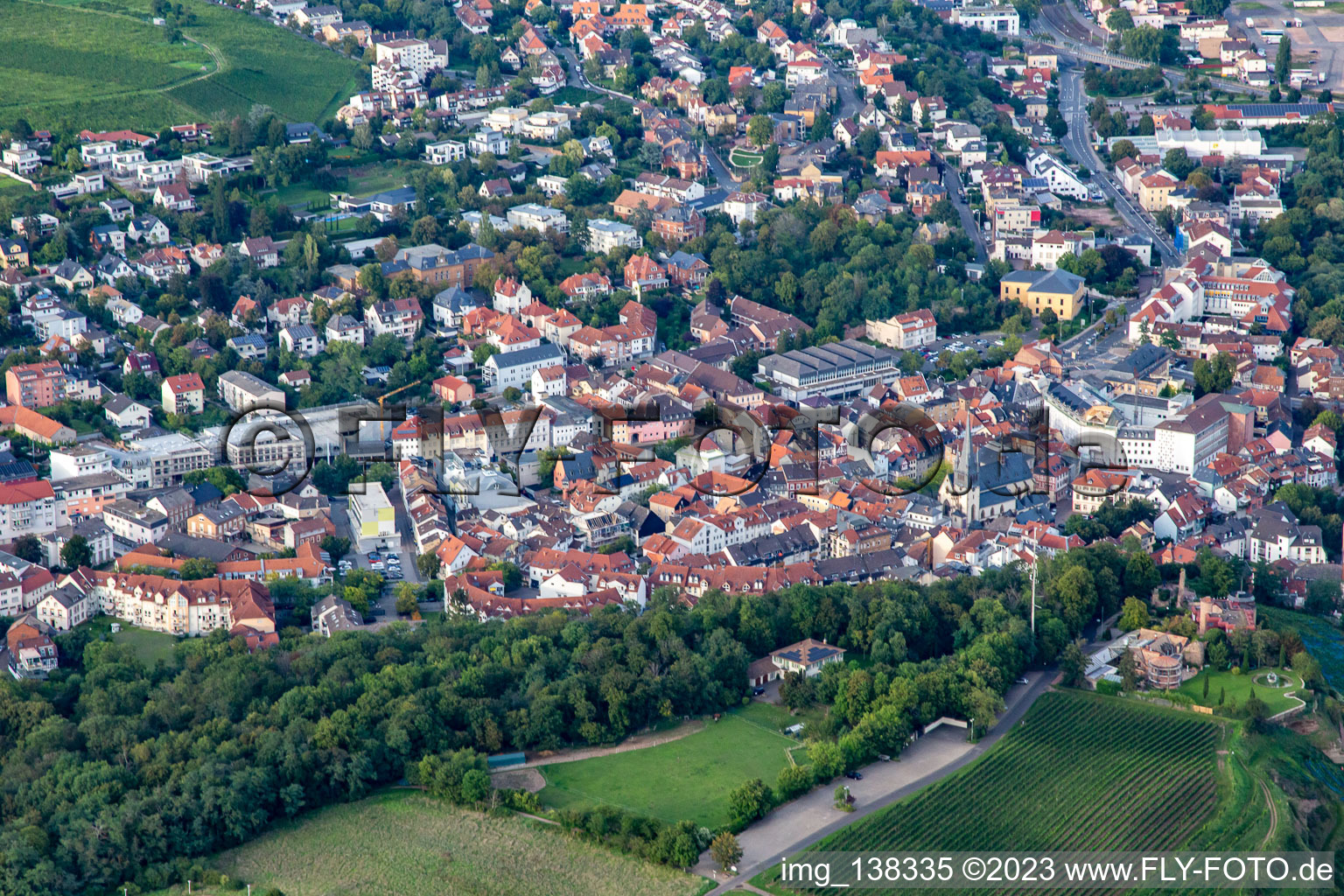 Luftbild von Altstadt in Bad Kreuznach im Bundesland Rheinland-Pfalz, Deutschland