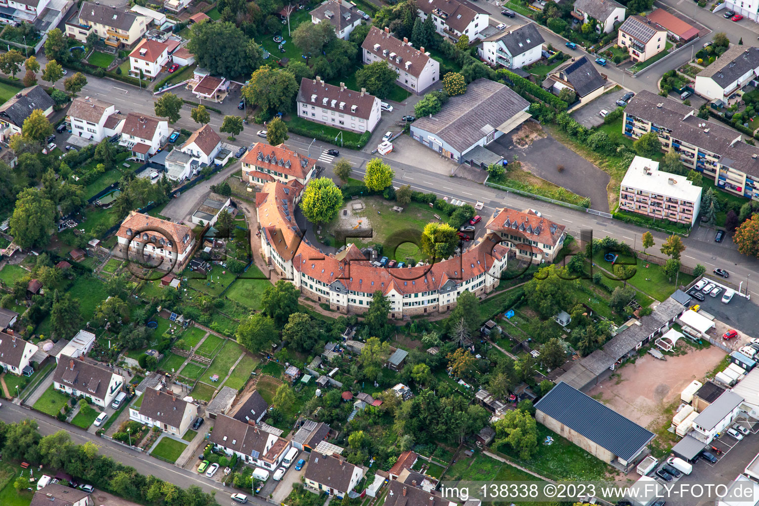 Luftbild von Rondellwohnanlage an der Rüdesheimer Straße in Bad Kreuznach im Bundesland Rheinland-Pfalz, Deutschland