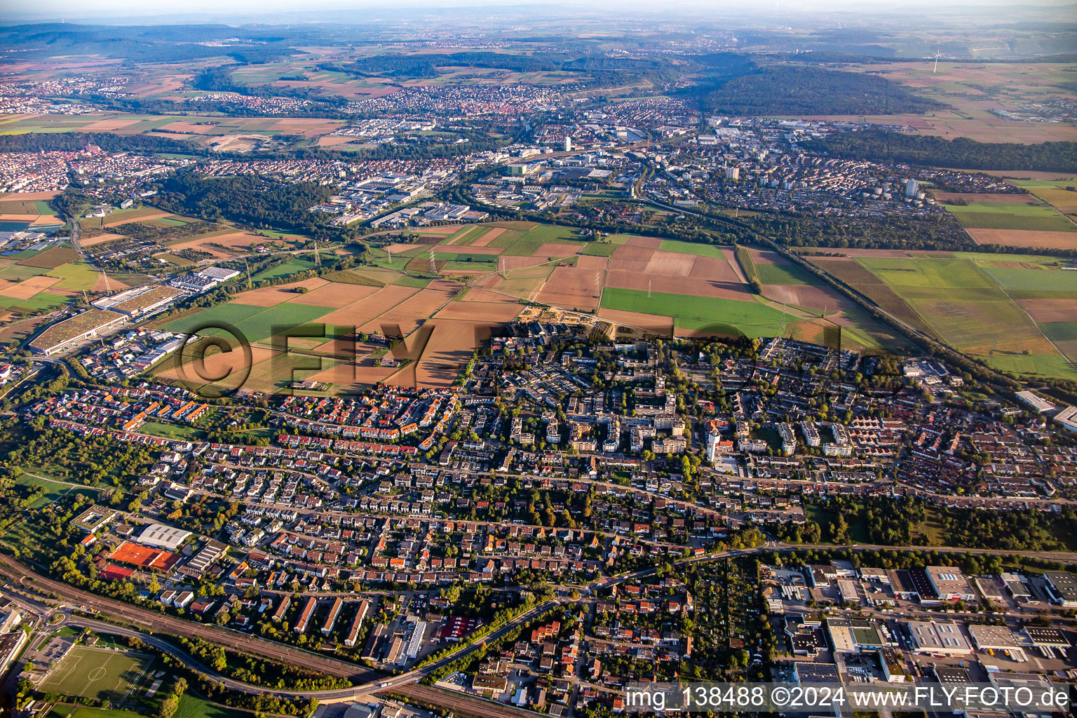 Luftbild von Hohenstange von Süden in Tamm im Bundesland Baden-Württemberg, Deutschland