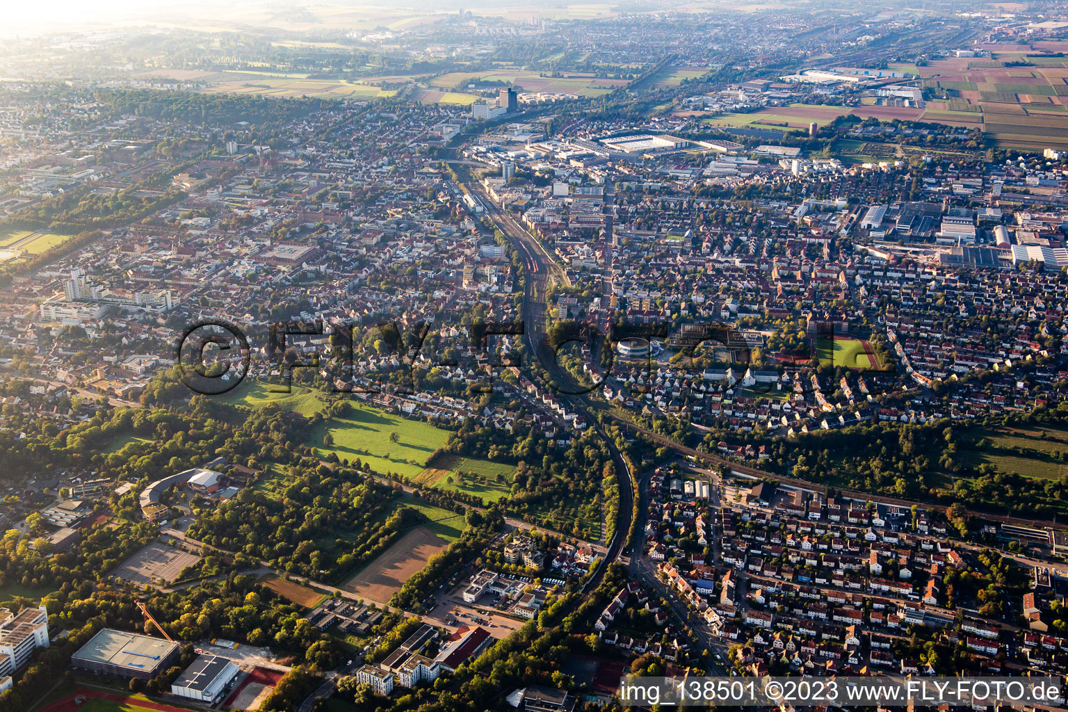 Eglosheim von Norden in Ludwigsburg im Bundesland Baden-Württemberg, Deutschland