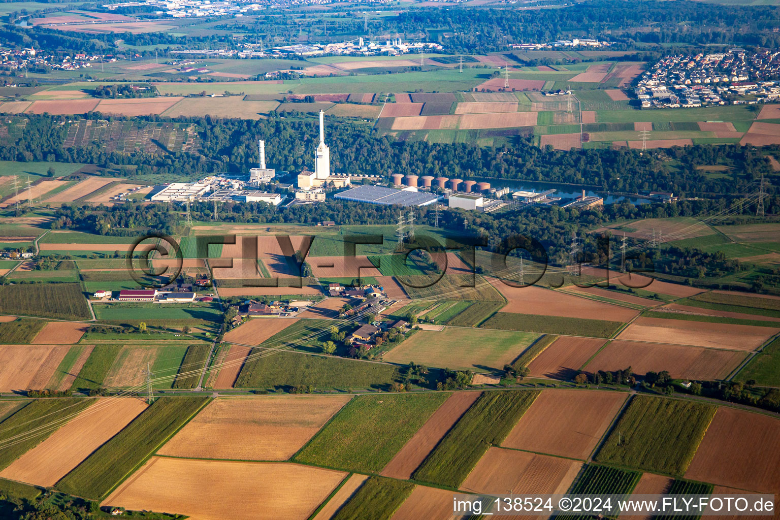 Luftbild von Energie- und Technologiepark in Marbach am Neckar im Bundesland Baden-Württemberg, Deutschland