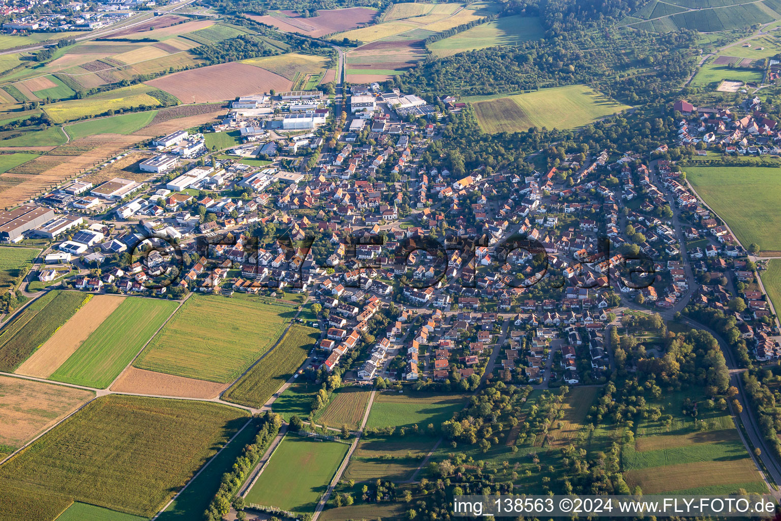 Hertmannsweiler von Süden in Winnenden im Bundesland Baden-Württemberg, Deutschland