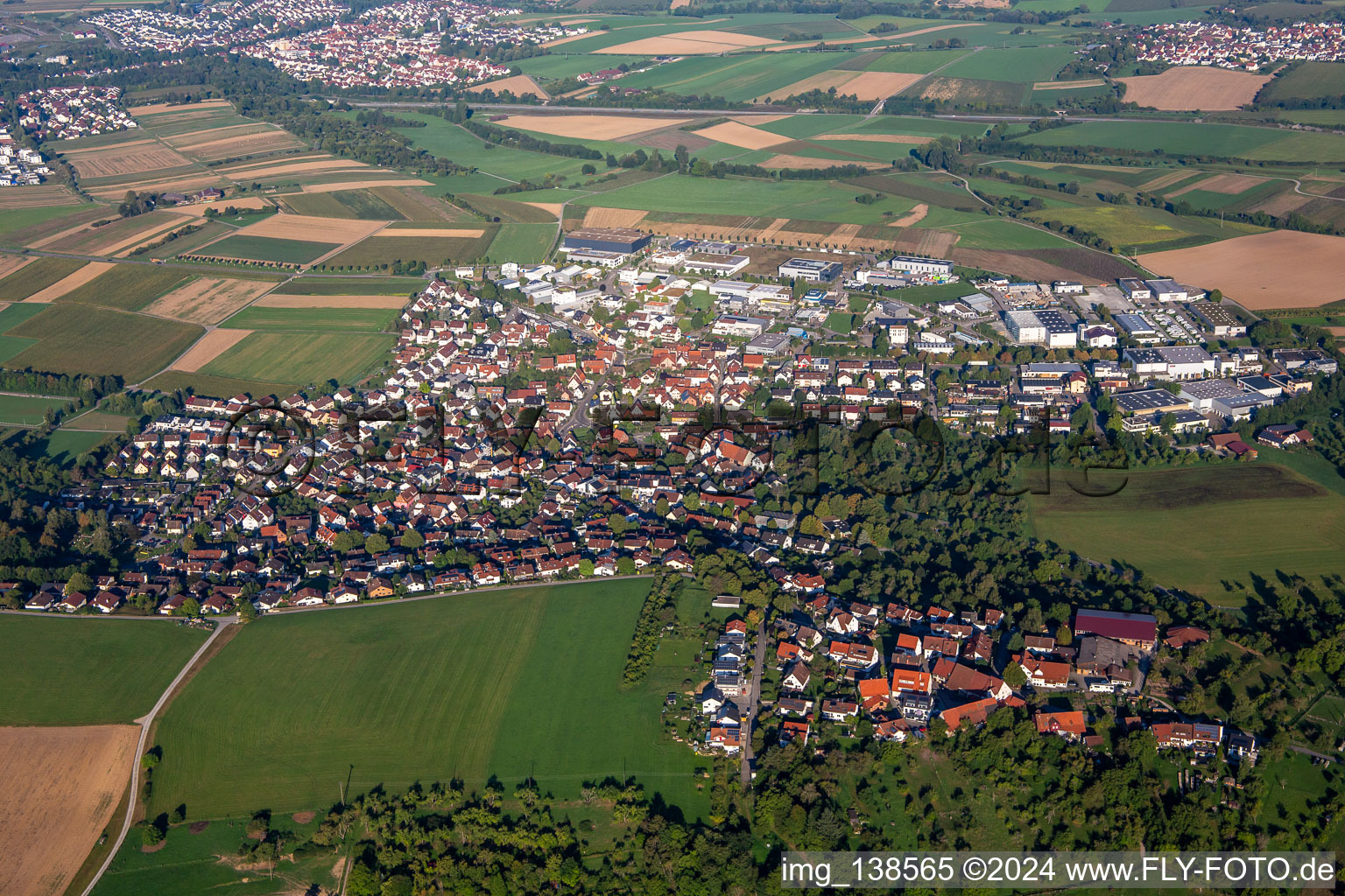 Hertmannsweiler von Osten in Winnenden im Bundesland Baden-Württemberg, Deutschland