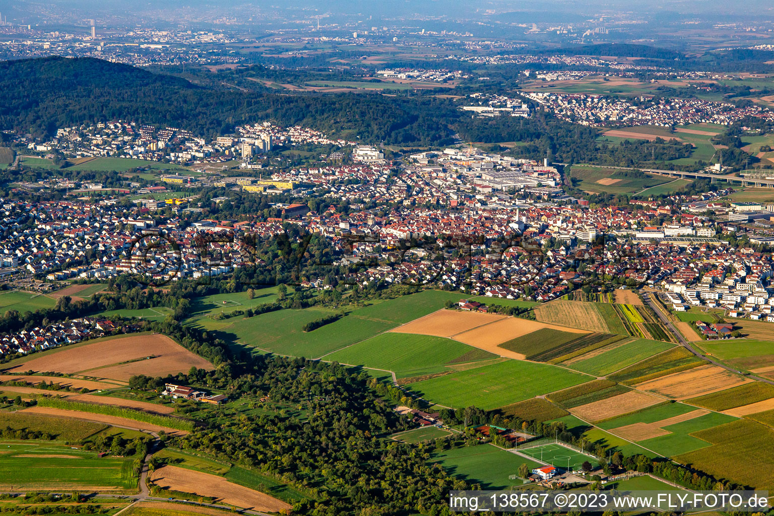 Luftbild von Von Nordosten in Winnenden im Bundesland Baden-Württemberg, Deutschland