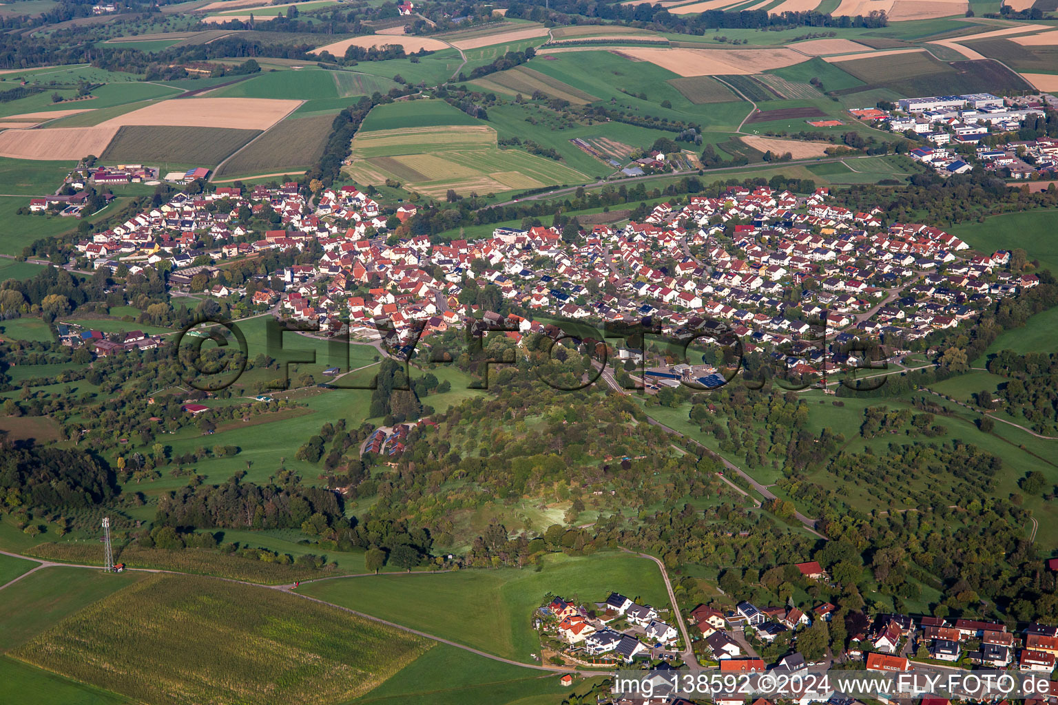 Luftbild von Lippoldsweiler von Osten in Auenwald im Bundesland Baden-Württemberg, Deutschland