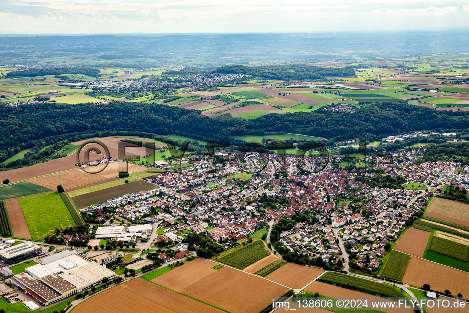 Luftaufnahme von Kirchberg an der Murr im Bundesland Baden-Württemberg, Deutschland