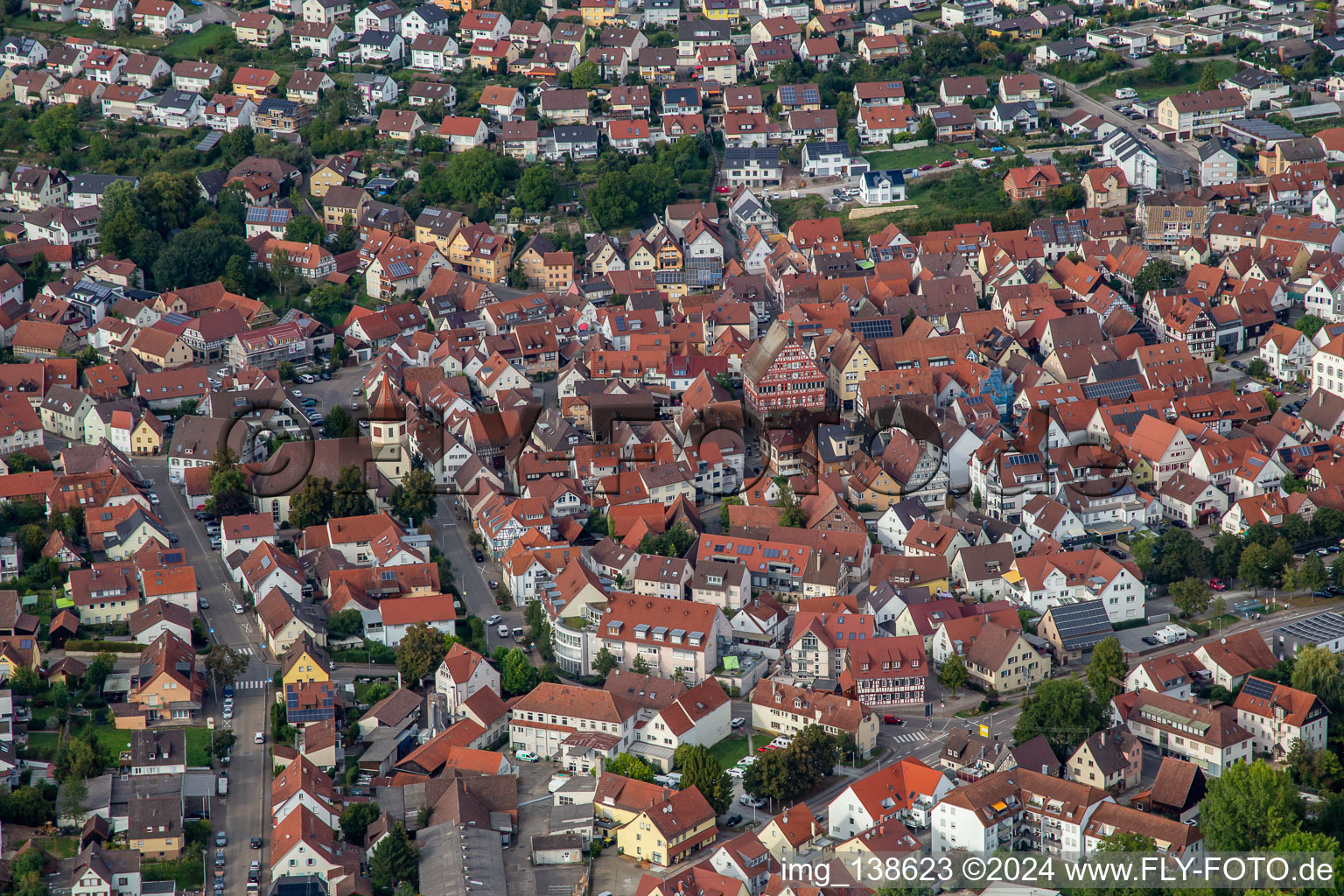 Historische Altstadt in Großbottwar im Bundesland Baden-Württemberg, Deutschland