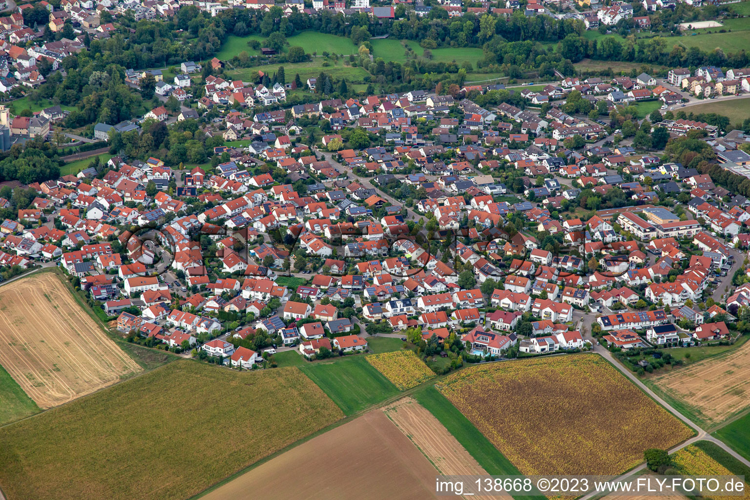 Luftbild von Ortsteil Schluchtern in Leingarten im Bundesland Baden-Württemberg, Deutschland