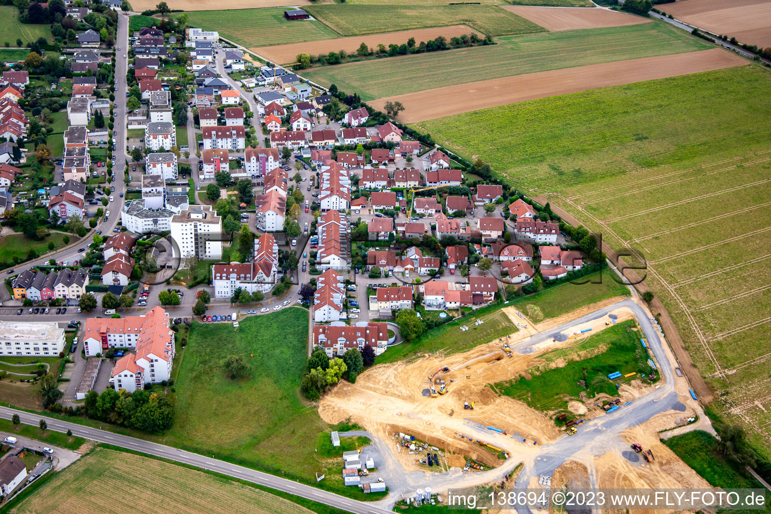 Luftbild von Neubaugebiet Am Pfaffenberg in Eppingen im Bundesland Baden-Württemberg, Deutschland