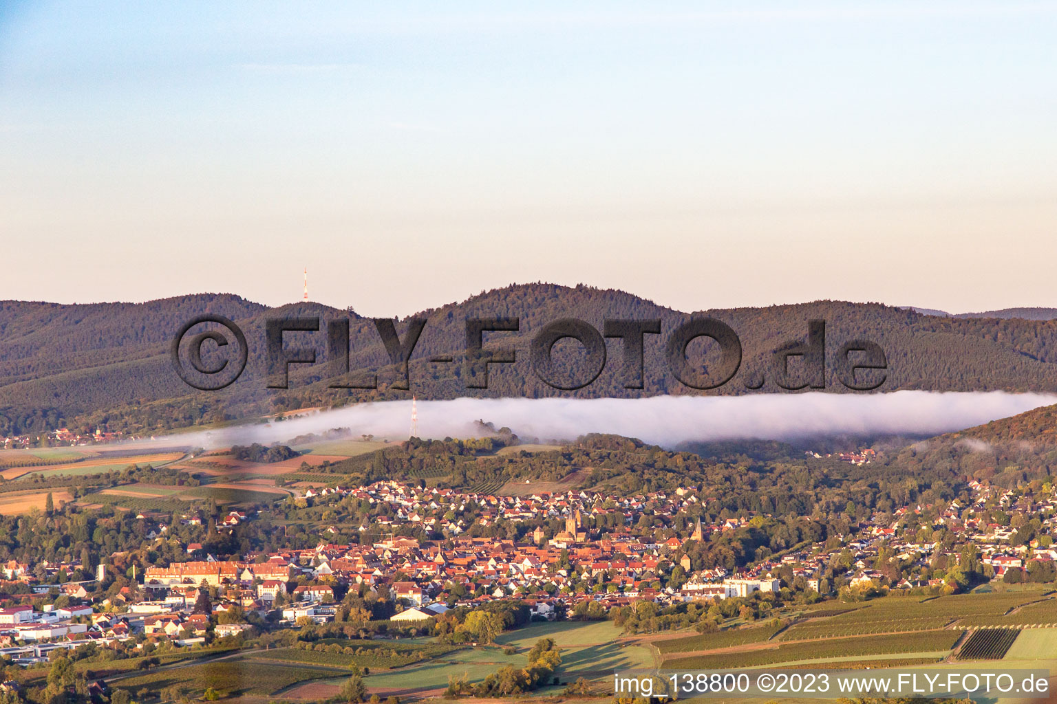 Wissembourg im Bundesland Bas-Rhin, Frankreich aus der Drohnenperspektive
