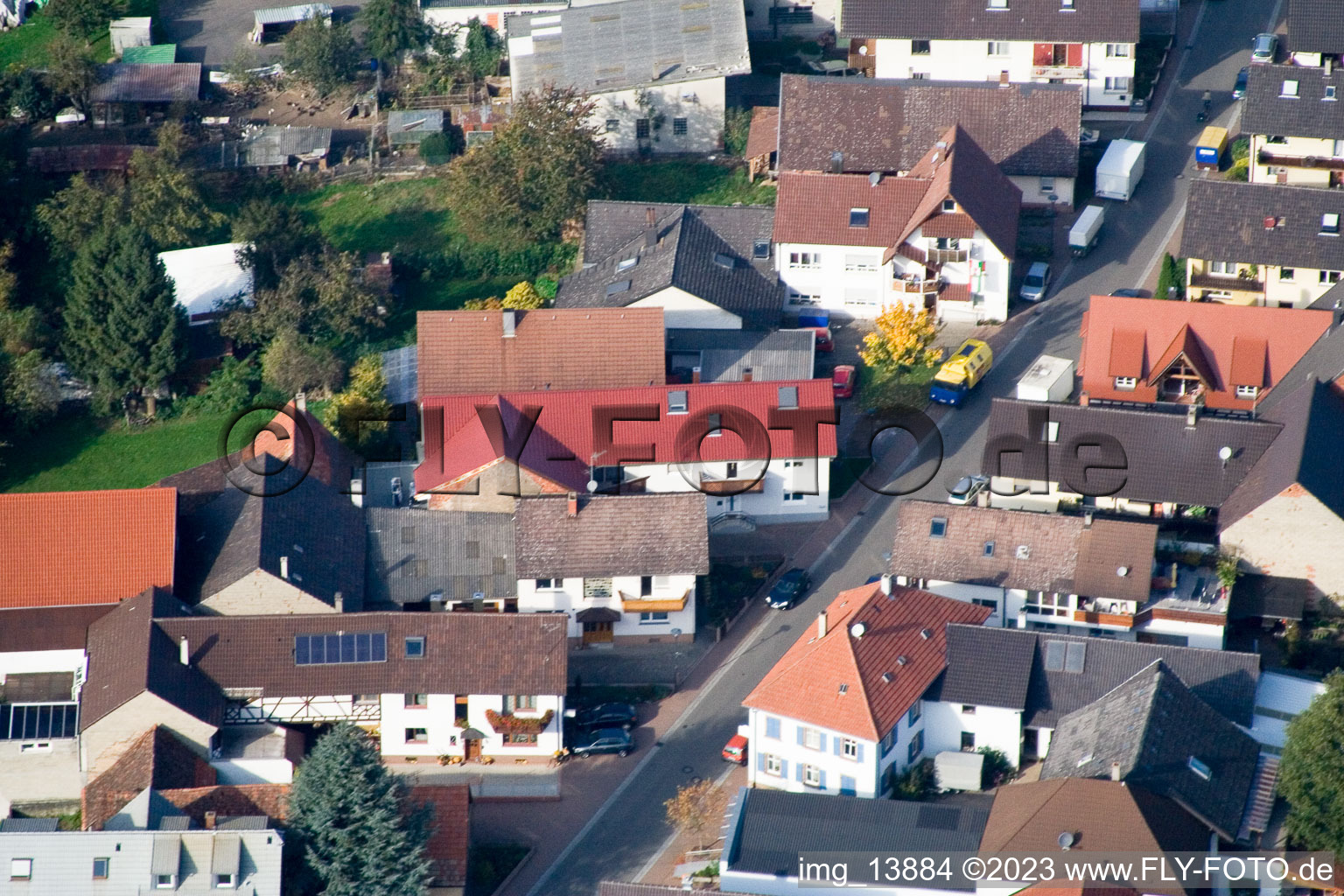 Ortsteil Urloffen in Appenweier im Bundesland Baden-Württemberg, Deutschland aus der Luft betrachtet