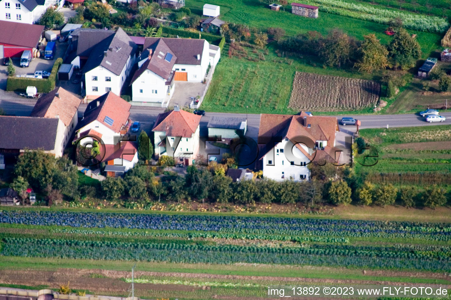 Ortsteil Urloffen in Appenweier im Bundesland Baden-Württemberg, Deutschland von der Drohne aus gesehen