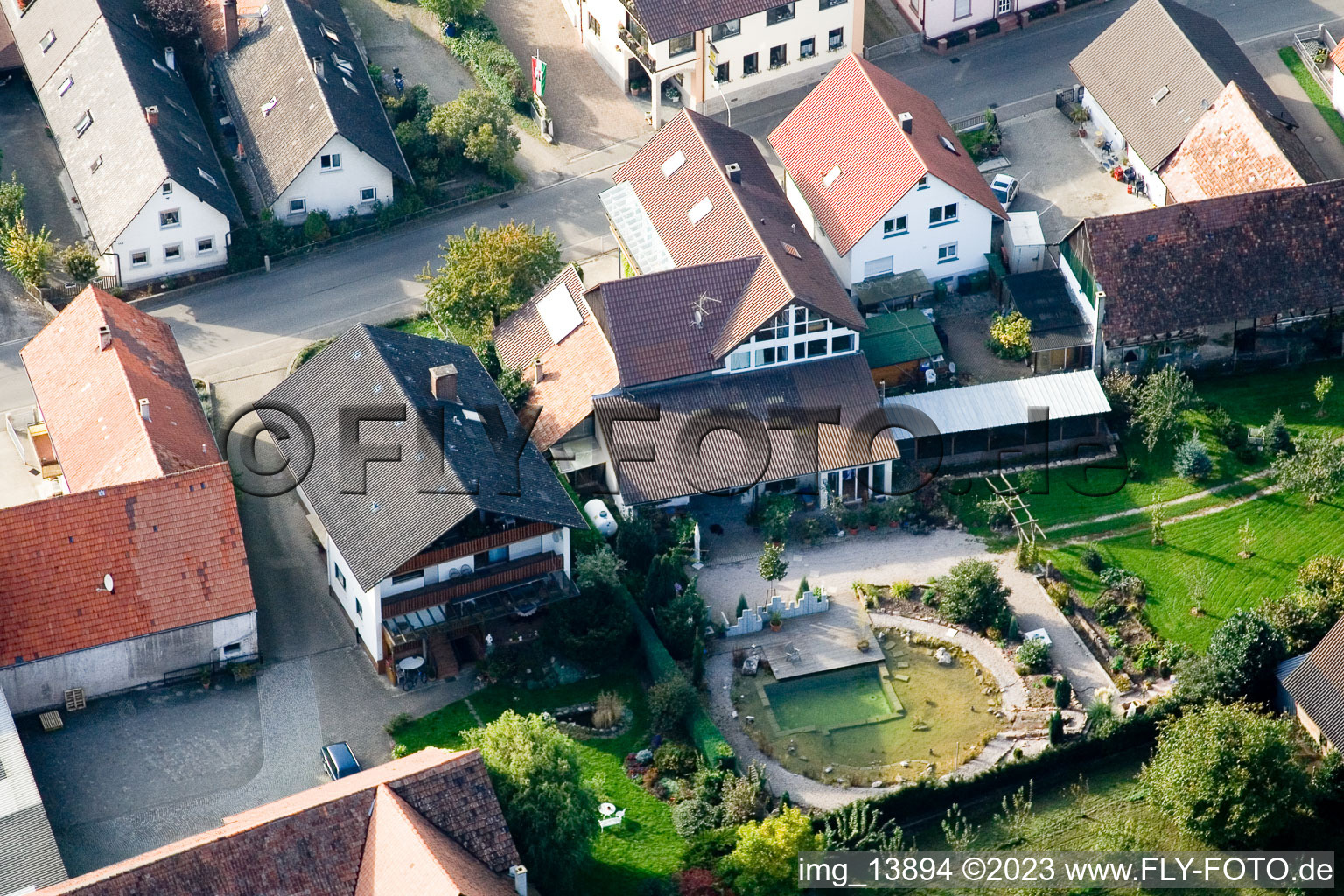 Luftbild von Ortsteil Urloffen in Appenweier im Bundesland Baden-Württemberg, Deutschland