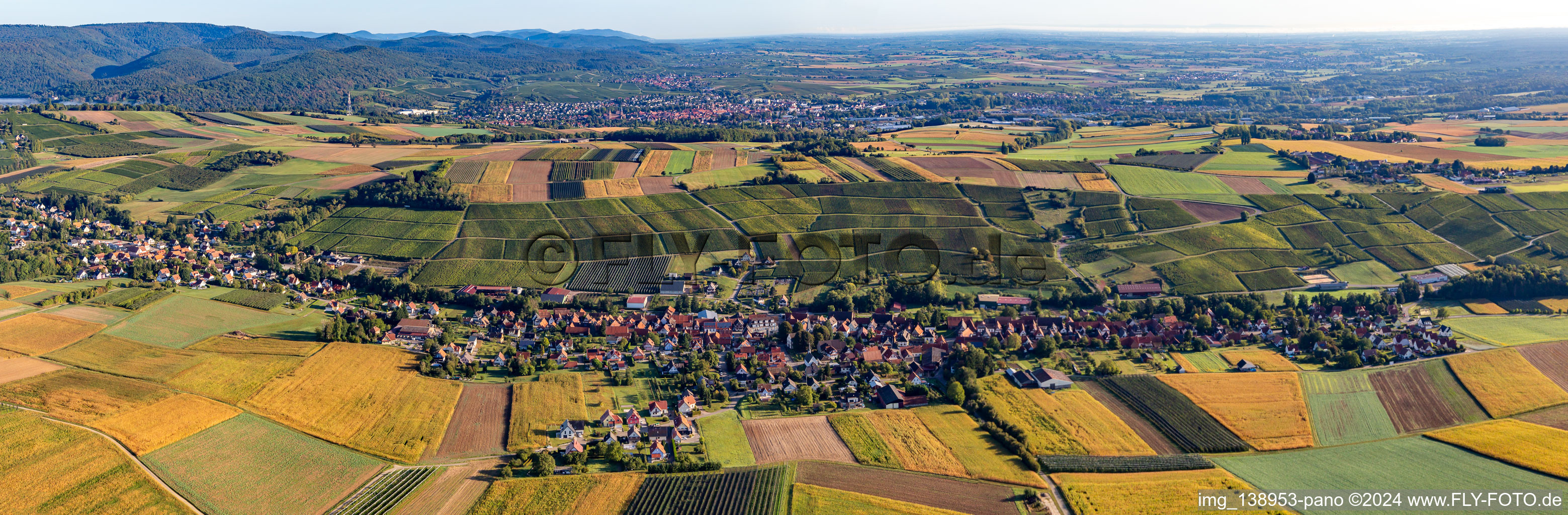 Drohnenaufname von Steinseltz im Bundesland Bas-Rhin, Frankreich
