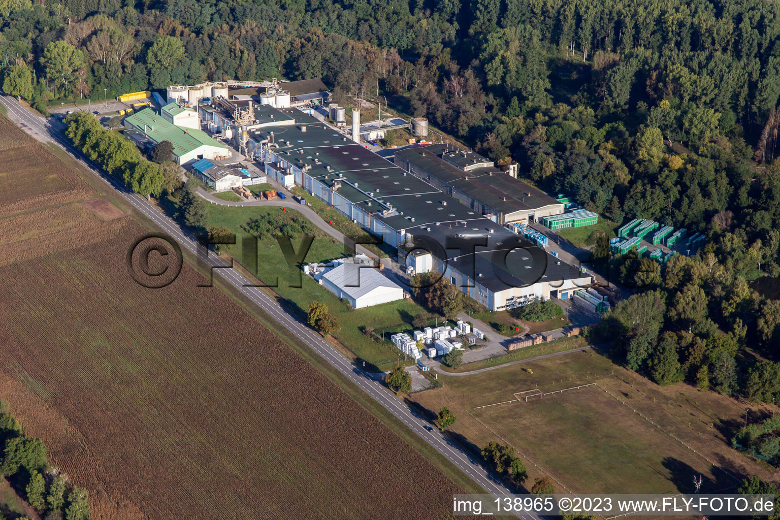 Luftaufnahme von Sitek Insulation in Wissembourg im Bundesland Bas-Rhin, Frankreich
