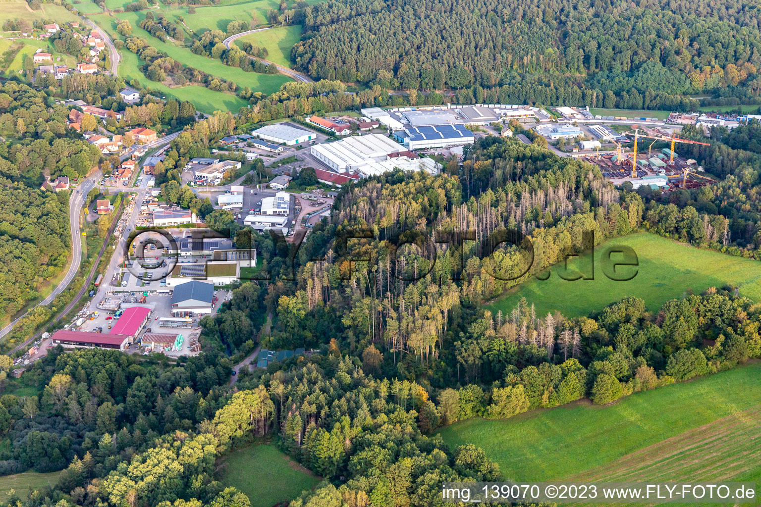 Industriegebiet Reichenbach in Dahn im Bundesland Rheinland-Pfalz, Deutschland