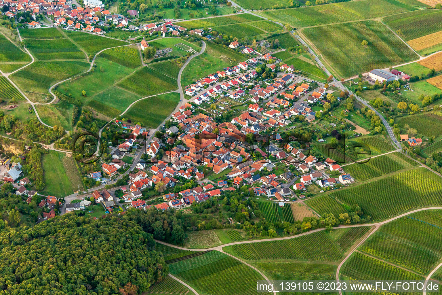 Ortsteil Gleishorbach in Gleiszellen-Gleishorbach im Bundesland Rheinland-Pfalz, Deutschland von der Drohne aus gesehen