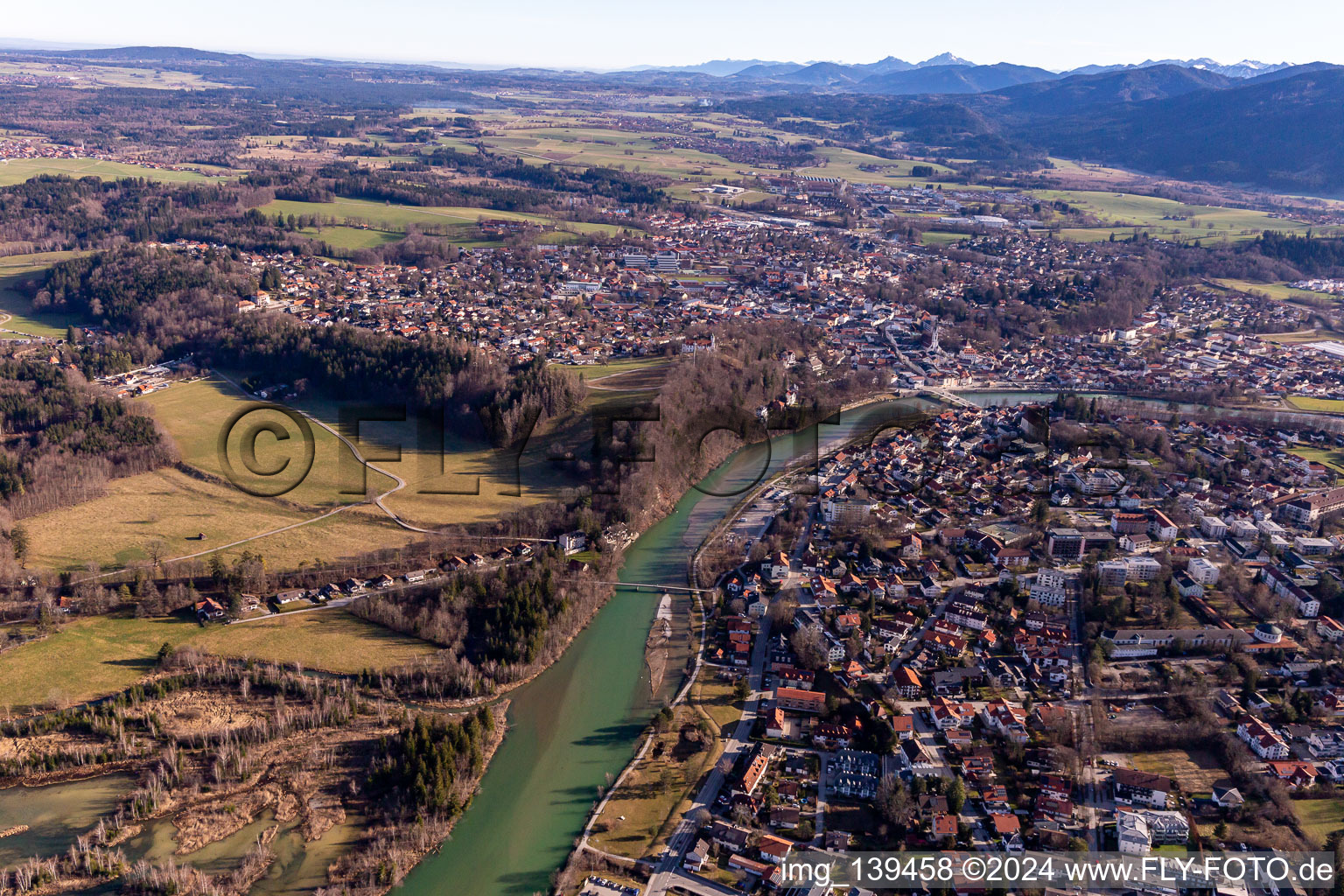 Isar in Bad Tölz im Bundesland Bayern, Deutschland