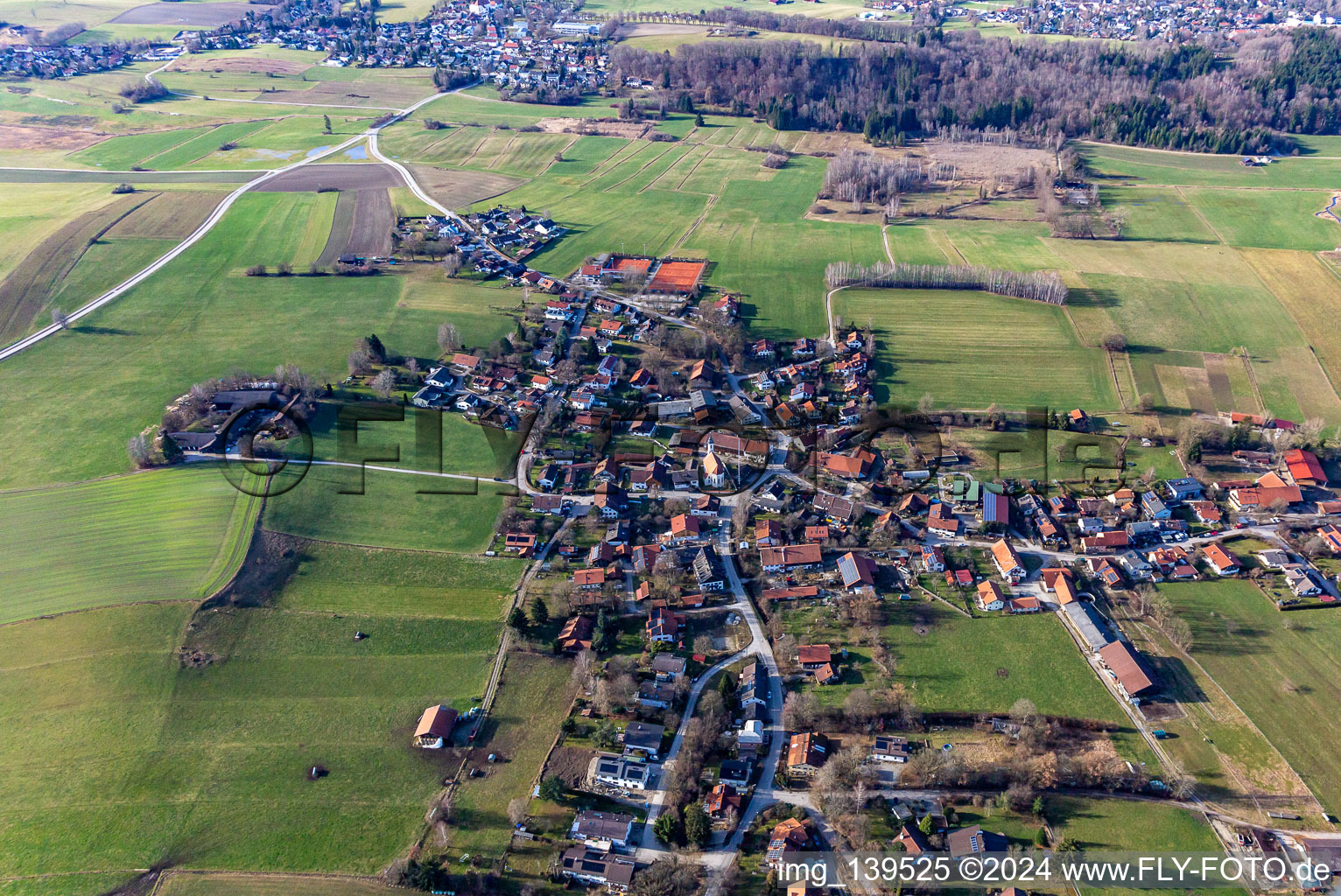 Ortsteil Farchach von Osten in Berg im Bundesland Bayern, Deutschland