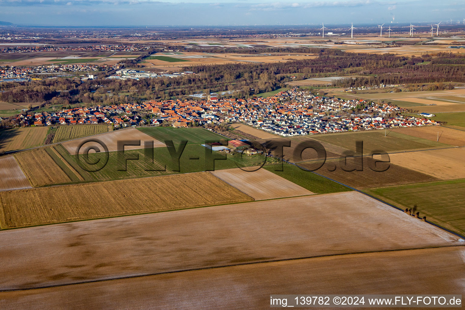 Luftbild von Von Südwesten in Steinweiler im Bundesland Rheinland-Pfalz, Deutschland