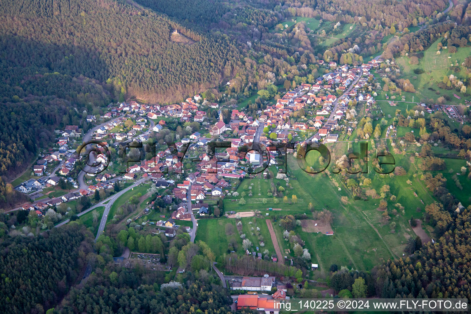 Birkenhördt von Westen im Bundesland Rheinland-Pfalz, Deutschland