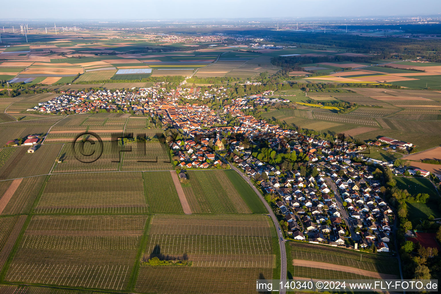 Luftbild von Von Nordwesten in Insheim im Bundesland Rheinland-Pfalz, Deutschland
