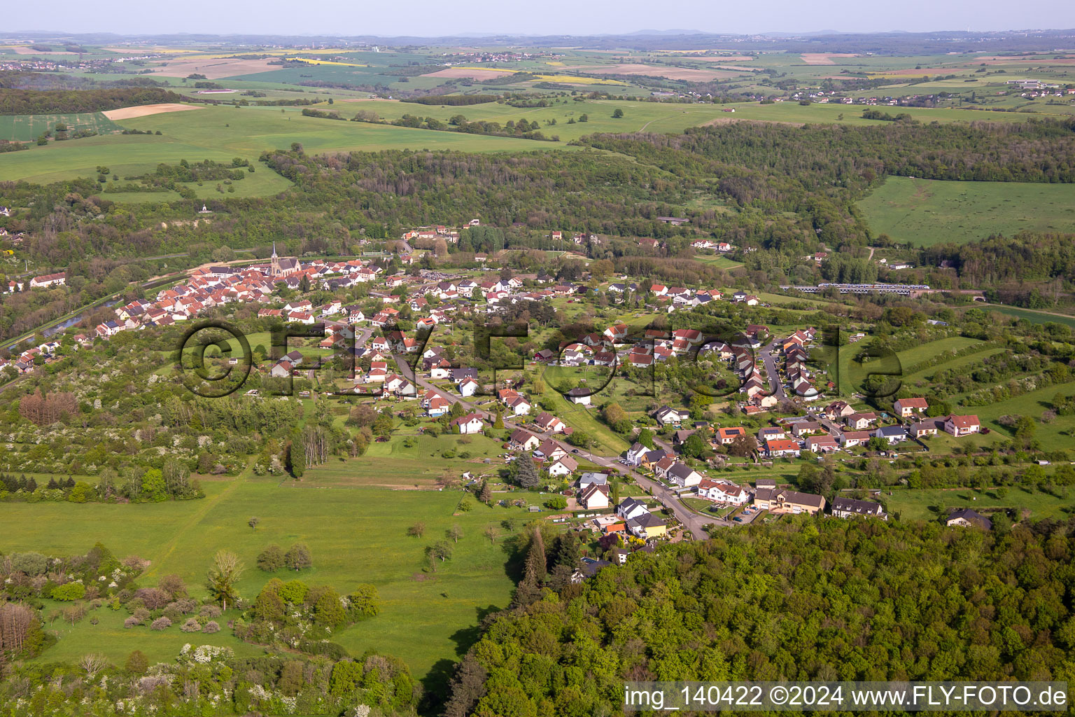 Wittring von Westen im Bundesland Moselle, Frankreich