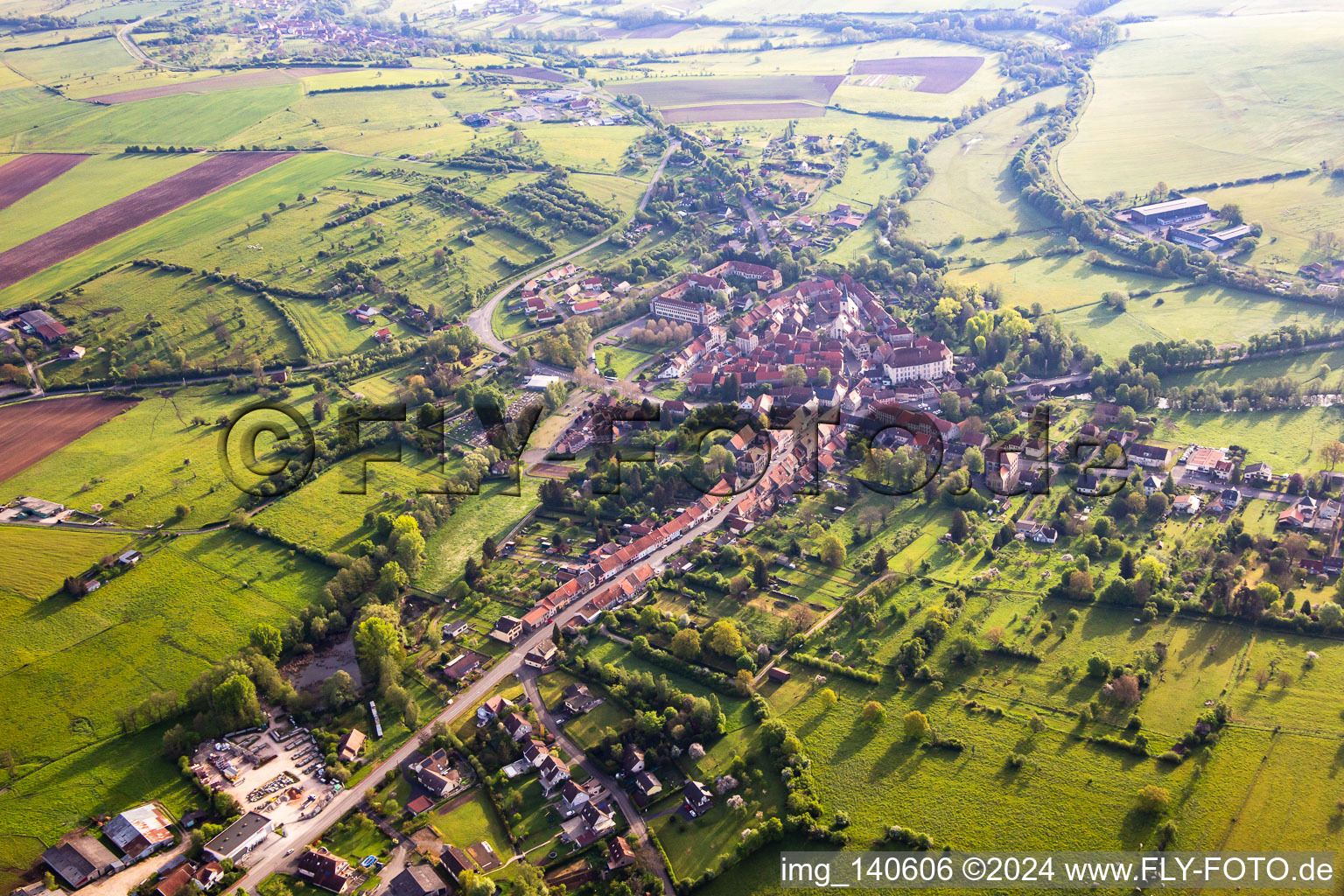 Luftbild von Fénétrange im Bundesland Moselle, Frankreich