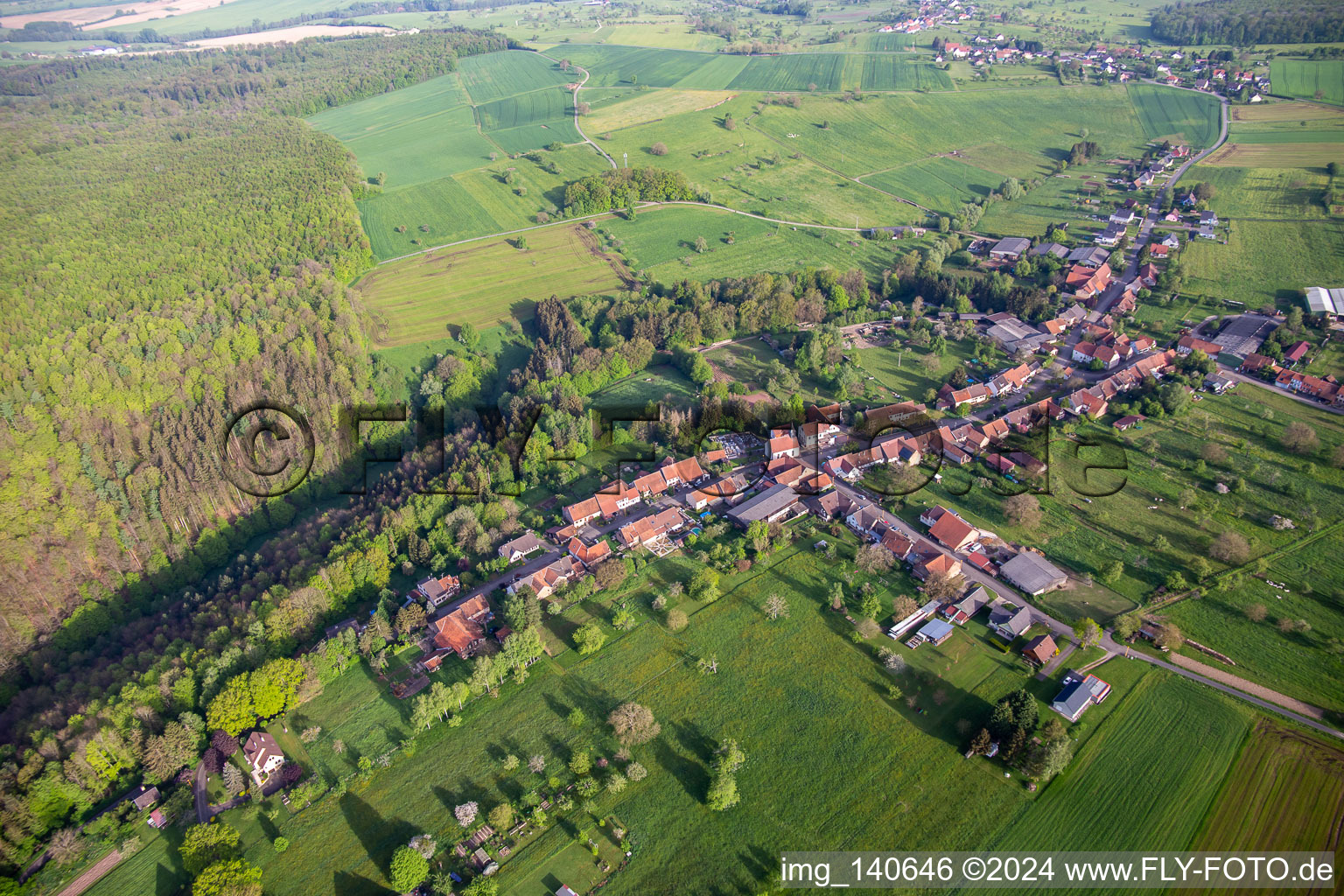 Luftaufnahme von Ratzwiller im Bundesland Bas-Rhin, Frankreich
