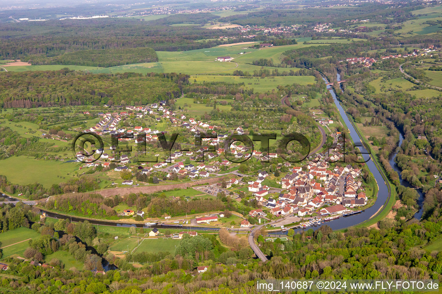 Saarschleife in Wittring im Bundesland Moselle, Frankreich