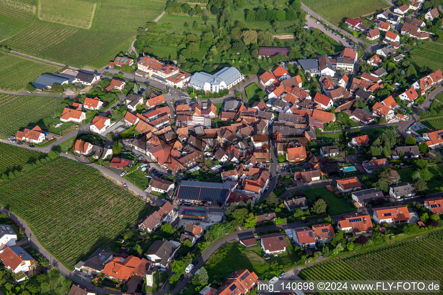 Luftbild von Gleiszellen von Westen in Gleiszellen-Gleishorbach im Bundesland Rheinland-Pfalz, Deutschland