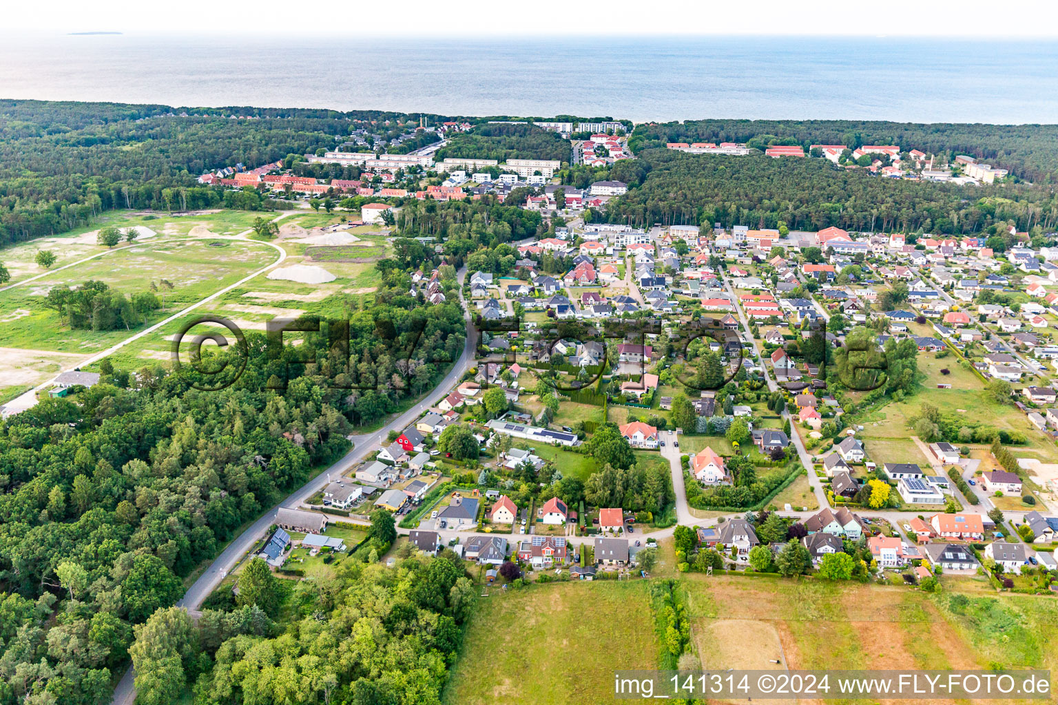 Karlshagen von Südwesten im Bundesland Mecklenburg-Vorpommern, Deutschland