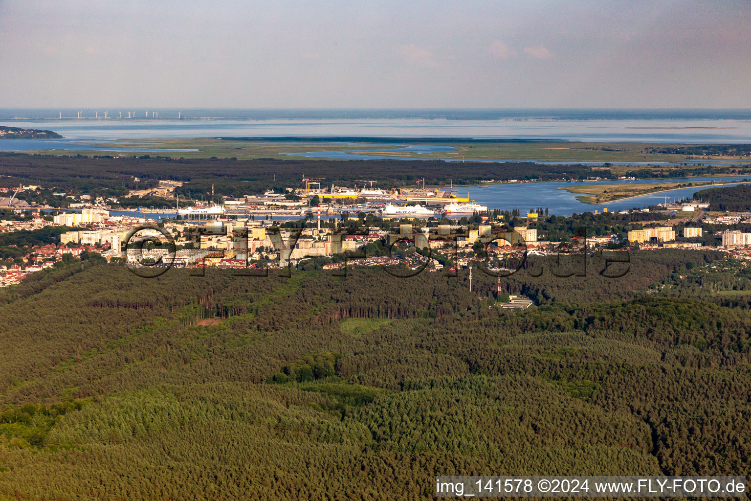 Świnoujście von Nordwesten im Bundesland Westpommern, Polen