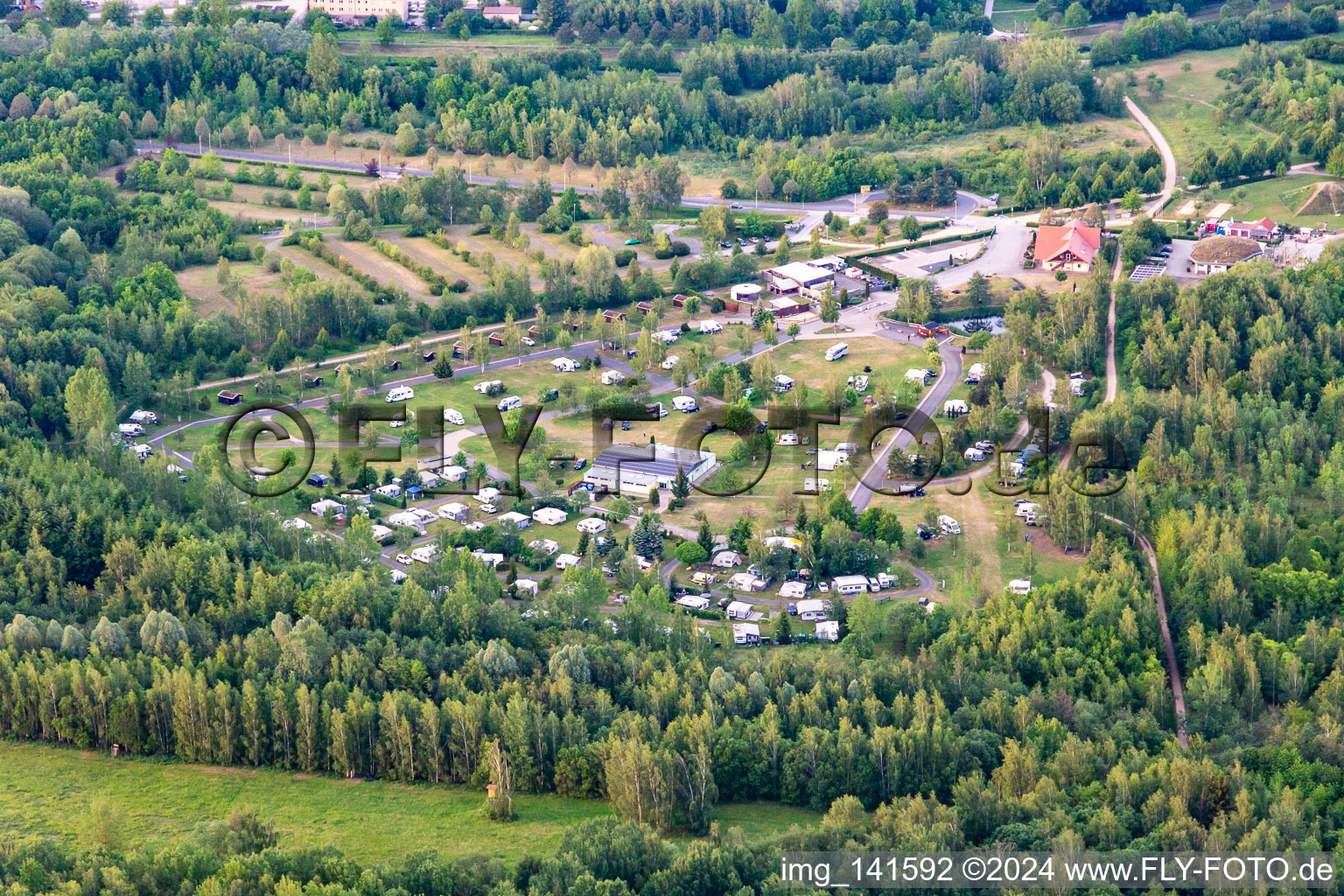 SeeCamping Zittauer Gebirge von Südwesten in Olbersdorf im Bundesland Sachsen, Deutschland