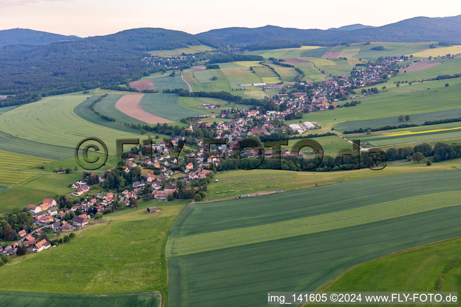 Luftbild von Ortsteil Bertsdorf in Bertsdorf-Hörnitz im Bundesland Sachsen, Deutschland