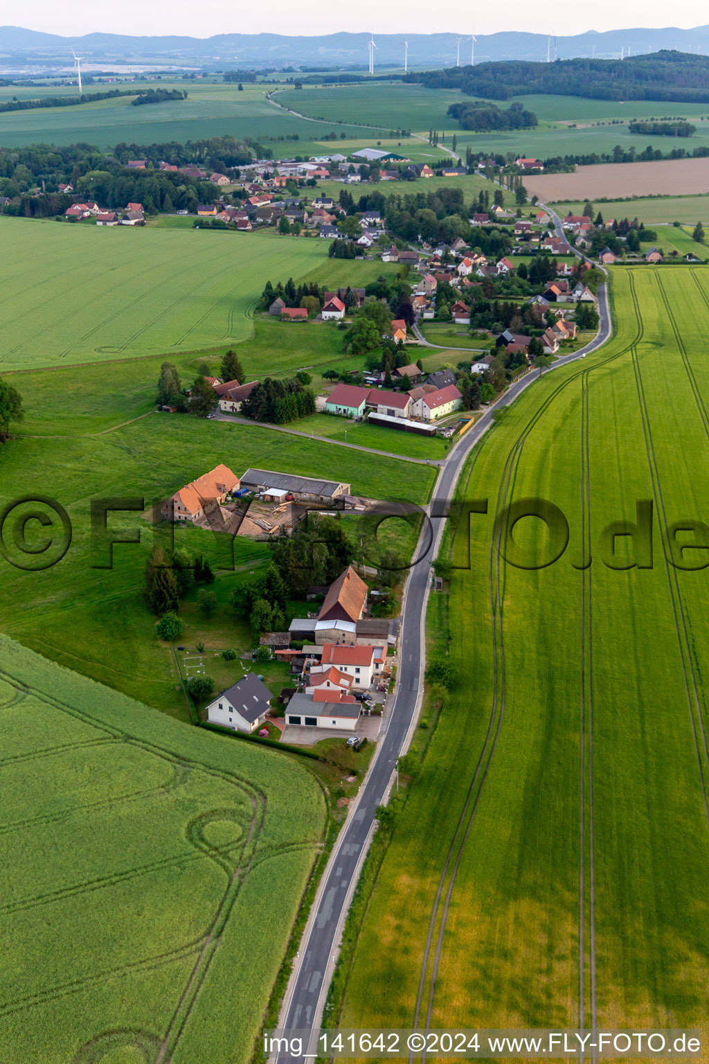 Luftbild von Ortsteil Burkersdorf in Zittau im Bundesland Sachsen, Deutschland