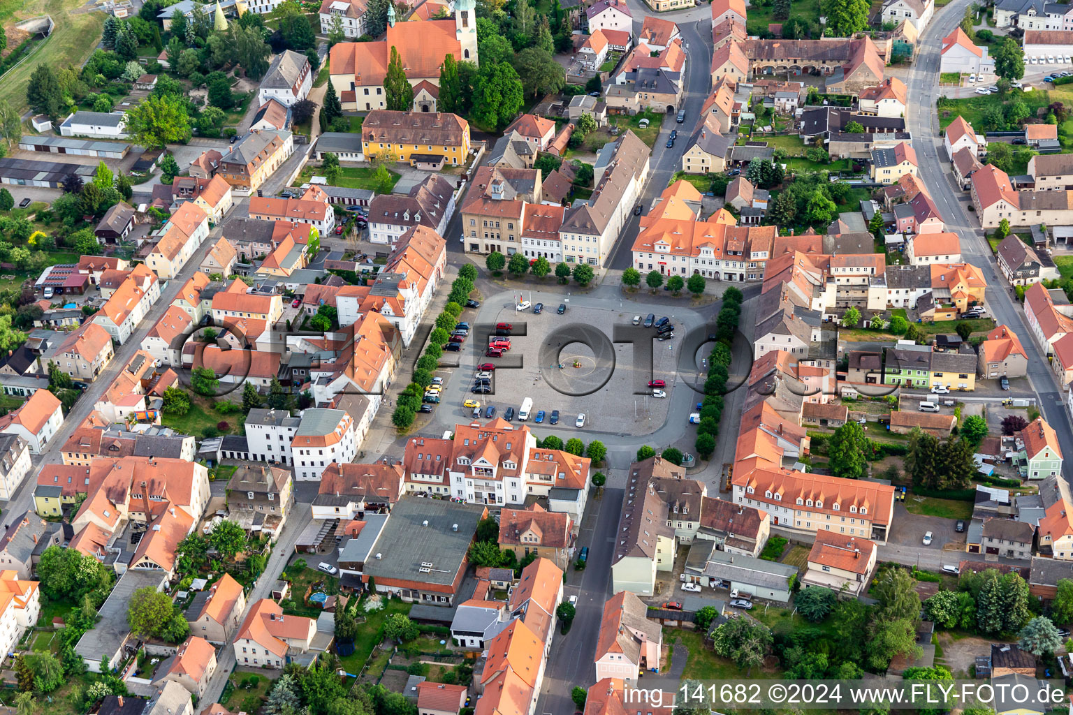 Marktplatz von Norden in Ostritz im Bundesland Sachsen, Deutschland